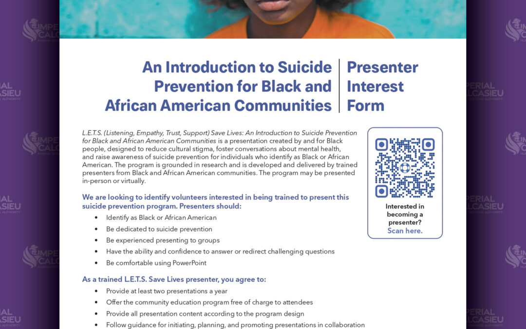 An Introduction to Suicide Prevention for Black & African American Communities.