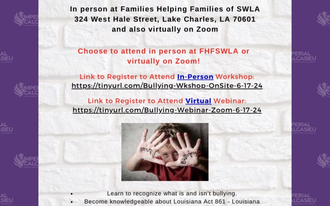 Louisiana Bullying Prevention Law Workshop for parents of students with disabilities