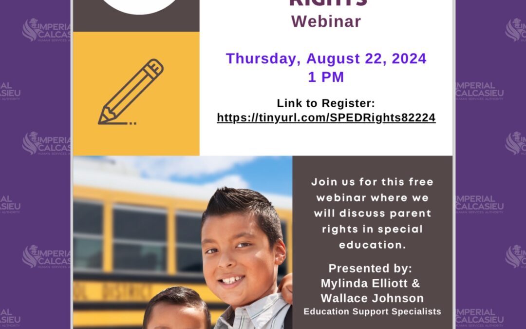 KNOW YOUR SPECIAL EDUCATION RIGHTS – FREE Webinar